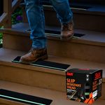 S&X Anti Slip Stair Treads Outdoor 12-Pack 10cm x 61cm with Glow-in-The-Dark Strip Non Slip Grip Tape for Stairs Steps Decks Weatherproof Longlasting