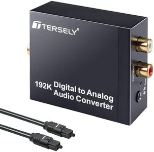 T Tersely DAC Digital to Analog Converter 192KHz SPDIF Toslink to Analog Stereo RCA 3.5mm Audio L/R Converter Adapter with Optical Cable for PS3 XBox HD DVD PS4 Home Cinema Systems AV Amps Apple TV