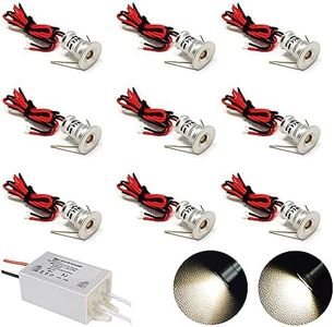 Haixin Small LED Headlight, 9 Pieces, 12 V, 1 W, Recessed Ceiling Light for Kitchen, Stairs, Cabinet, Hallway, DIY Lighting, Warm White, Cold White Showcase Light Cabinet, Downlight, IP65