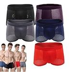 Zestniche Boxers, Bamboo Fiber Boxer Briefs for Men, Bamboo Fibre Boxer Shorts, Sexy Trendy Mid-Low Waist Underwear (Color : Mix, Size : X-Large)