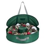 Duomspiace 30 in Christmas Wreath Storage Container for Seasonal Wreaths, Tear-Resistant Oxford Fabric and High-Strength Steel Wire, Double Carry Handle Design, Removable Inner Pocket & Marker Card.