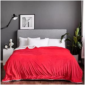 Sherpa Teddy Lush - Coperta in finta pelliccia con pile di cristallo sul retro, soffice e caldo, per divano, divano e letto, completamente reversibile (king size (200 x 240 cm), rosso/natale)