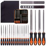 Wokape 25Pcs File Set Hand Metal File, Alloy Steel File Set with 4 in 1 Way Wood Rasp File and File Wire Brush Kit, Flat Files Round Half Round Triangle File for Shaping Metal with Carry Case