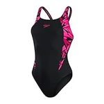 Speedo Women's HyperBoom Splice Muscleback Swimsuit | Classic Design | Quick Drying | Training | Fitness | Chlorine Resistant