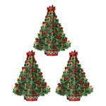 Beistle 3-D Christmas Tree Centerpiece, 11 3/4-Inch (Three Pack)