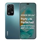 HONOR 200 Lite, Unlocked Mobile Phones, 5G Smartphone, 8GB+256GB, 6,7” Anti-Drop AMOLED Display, 108MP Triple Rear Camera, 50MP Front Camera, Dual SIM, 2 Year Manufacturer Warranty, Android 14, Cyan
