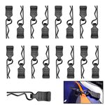 HobbyPark 50pcs Universal 1/16 1/18 SCX24 RC Body Clips with Pull Tabs Black RC Car R Pins Small for Traxxas TRX4M RC Vehicles Truck Buggy Shell Replacement Parts