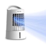 Symphony Duet Mini Personal Air Cooler | Quit | Powerful | USB Powered | 3-Speed Portable Evaporative Air Cooler for Bedroom, Office, Living-room .(White)