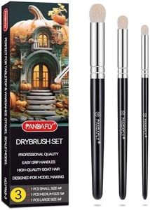 PANDAFLY Drybrush Set - 3 Sizes Hobby Detail Paint Brush Set, Acrylic Paint Brushes for Tabletop & Wargames, 40k, DND Miniatures, Citadel, Scale Model, Watercolor Oil Painting