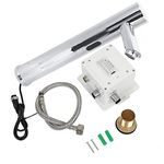 Battery Powered Touchless Kitchen Faucet with G1/2 Thread Automatic Sensor Sink Tap Silver Copper Finish AC DC Compatible