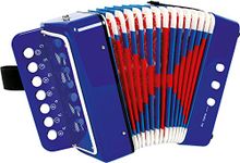 small foot 3318 childrens play Accordion "Blue", promotes early musical education, musical toy with strap, from 3 years old