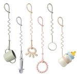 Andy Bear Toy Straps for Baby 6 Pack Keep Your Baby's Toys and Sippy Cups Secure with Toy Straps and Sippy Cup Strap Adjustable Silicone Toy Straps for Strollers High Chair, Stroller Accessories