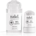 nakd. Thai Crystal Deodorant Stone – 2 Salt Deodorant Crystal Sticks, 4.25 oz. Regular + 2.5 oz. Travel Size – All Natural Unscented Crystal Deodorant and Aluminum Free Salt Deodorant for Women Men & Teens by Vasarii