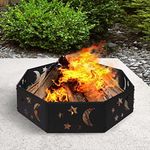 Moyasu Round Fire Pit Ring Outdoor Fireplace Camping Firepit Steel Portable 36"