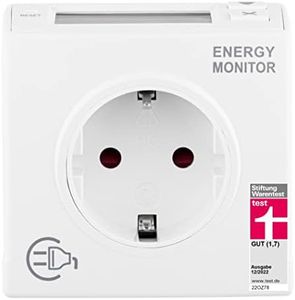 REV Electricity Meter - Awarded by Stiftung Warentest with Grade 1.7 - Measure Your Power Consumption, Electricity Meter for Sockets, Electricity Meter, White