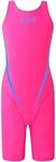 karrack Girls Swimming Suit Sports Conjoined Girls Training Competition Children Swimming Suit, Rose Red, 9-10 Years