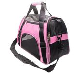 Dotala Cat Carrier,Collapsible Soft-Sided Pet Travel Carrier,Airline Approved Small Dog Cat Carrier for Small Puppy and Cats (Lightpink)