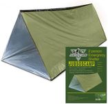 Emergency Survival Shelter Tent, 59 X 98.4inch Waterproof 2-Person Mylar Thermal Shelter for Hiking Camping (Green)