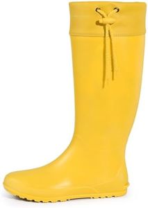 Asgard Women's Packable Tall Rain Boots Ultra Lightweight Garden Boots - NOT for Wide Calf, Yellow 37 (size 7)