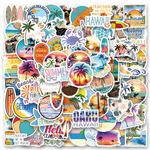 150 Pcs Summer Beach Stickers Pack | Hawaii Graffiti Vinyl Stickers for Scrapbook,Journaling,Laptop,Bumper,Skateboard,Water Bottles,Computer,Phone,Cartoon,Hard hat,Car Stickers