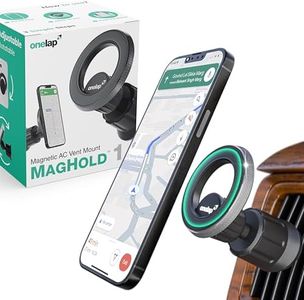Onelap MagHold™ 1 (with 2 Magsafe Phone Sticky Rings) - Universal Magnetic Car Phone Holder | AC Vents | Android or iOS Devices | 360 Degree Rotation | Strong Magnetic Grip