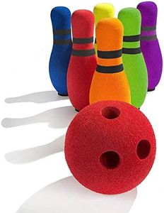 FOREVIVE Kids Bowling Set Indoor Outdoor Children's Bowling Set Bowling Games Kids Toys Age 3, 4, 5 Years Old Boys and Girls (6 Pins and 1 Ball)