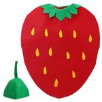 Vaguelly Kids Fruits Vegetables Costumes Suit: Strawberry Costume Cute Fruits Costume Outfits for Halloween Cosplay Party