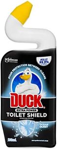 Duck Extra Power Liquid Toilet Cleaner, Stain Remover and Toilet Bowl Freshener, Ocean Burst Fragrance, 500mL