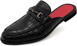 MHB Men's Mule Stylish Backless Slip-On Loafer Casual Dress Sandal Shoes Fashionable Slipper for Men Plus Size 7-13, Black, 12