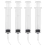 ROSENICE Disposable Dental Irrigation Syringe with Curved Tip for Dental Care 4pcs