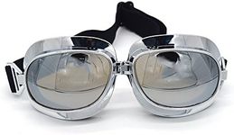 evomosa Motorcycle Goggles Vintage Pilot Goggles Retro Motocross Goggle Outdoor Eyewear Sports Glasses for Half Helmet