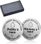 New Dad Mom Gifts Decision Coin, Funny Newborn New Baby Gift New Parents Gift Pregnancy Gift for First Time Mummy Daddy, Baby Shower Mothers Fathers Day Christmas Birthday Thanksgiving Gift