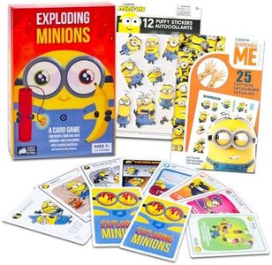 Exploding Minions Card Game - Minions Party Activities Bundle Includes Exploding Minions Board Game Plus Minions Stickers and Minions Tattoos | Despicable Me Games