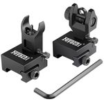 Feyachi Flip Up Rear Front and Iron Sights Best Backup fits Picatinny & Weaver Rails Black