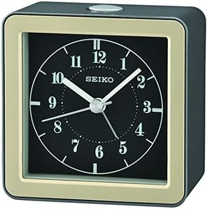 Seiko Gatsby Bedroom Alarm Clock, Metallic Dark Silver