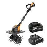 Cordless Mini Tiller Electric Rotavator for Gardening with 4.0Ah Battery & Charger - 23cm Tilling Width &18cm Depth | Easy to Assemble & Operate | for Yard, Soil Cultivation, Lawn