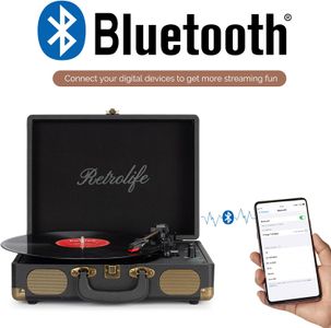 Retrolife Bluetooth Vinyl Record Player – Wireless Turntable