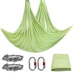 PRIOR FITNESS Aerial Yoga Hammock 5.5 Yards Aerial Silks Aerial Yoga Swing with Certified Rigging Hardware Include Carabiner Daisy Chain for Improved Yoga Inversions Flexibility Core Strength