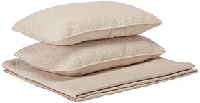 Chezmoi Collection Austin 3-Piece Oversized Bedspread Coverlet Set (King, Ivory)