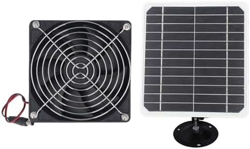 Jiawu 50W 12V Solar Powered Exhaust Fan Kit for 6.5" Round Pipe Ventilation, IP67 Waterproof Solar Attic Fan with Monocrystalline Panel, Greenhouse Shed Cooling System,Outdoor Solar Vent Fan for Barn