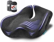 X Large Seat Cushions for Office Chairs - Pressure Relief Seat Cushion for Tailbone Pain, Back Pain, Coccyx & Sciatica Pain Relief Pillow - Office Chair Cushion + Extra Cover(Gray)