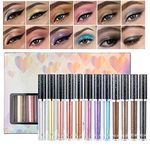 12 Color Liquid Eyeshadow Set Metallic Glitter Eyeshadow Shimmer Smokey Waterproof Quick Drying Liquid Eyeshadow Makeup Set Gift For Women