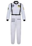 jutrisujo Astronaut Costume Adult for Men Cosplay Costumes Spaceman Jumpsuit Space Suit Halloween White L