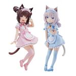 Jilijia Anime Nekopara Action Figure Chocolate and Vanilla Maid Outfits Version Standing Position Model Figure Statue Cute Beautiful Girl Series