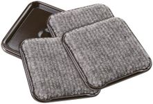 SoftTouch 4292395N Furniture Caster Cups, 1-3/4" Square, Brown with Carpeted Bottom for Hard Floor Surfaces (4 Piece), 1-3/4 Inch, Gray