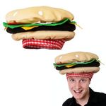 Burger Hat - Pack of 1 - Delicious Funny Fast Food Hat - USA Burger Hat Novelty Hats for Fancy Dress