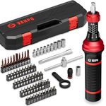 VANPO Torque Screwdriver 1/4 Inch 64 Pieces 2-8 Nm Torque Wrench Screwdriver Set with T-Handle, Slotted, Hexagon, Torx and Phillips Bits, Torque Screwdriver for Tools, Bicycle