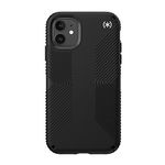 Speck Products Presidio2 Grip Case, Compatible with iPhone 11 & XR, Black/Black/Black/White