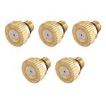 uxcell Brass Misting Nozzle - 10/24 UNC 0.6mm Orifice Dia Replacement Heads for Outdoor Cooling System - 5 Pcs