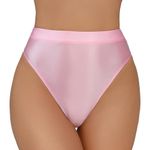 Happy Cherry Sexy Seamless G-Strings for Women Soft Silky High Waist Intimates Panties Elastic Invisible Bikini Style Underwear Pink XL